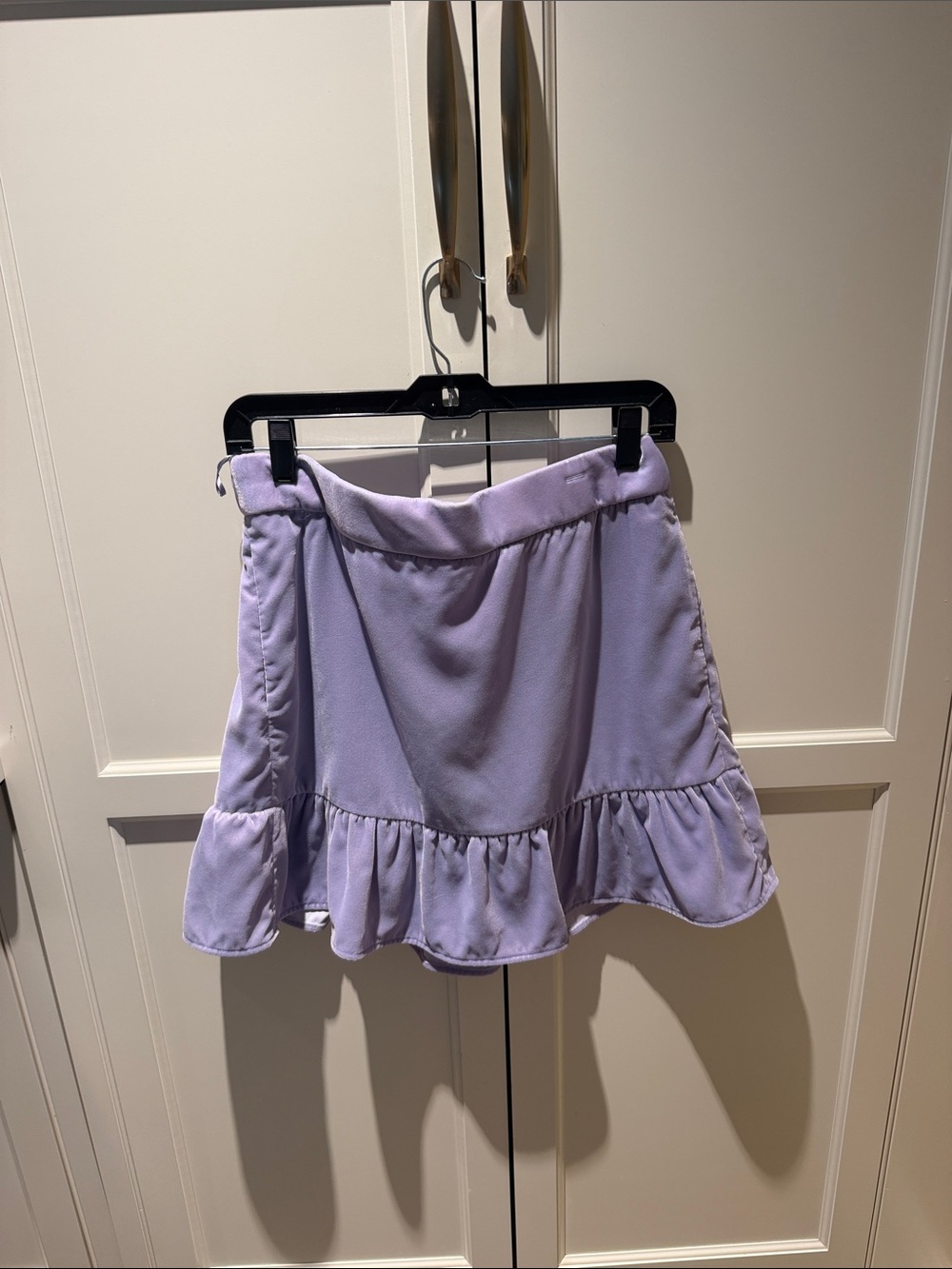 J. Crew Velvet Lilac Ruffle Hem Circle Skirt